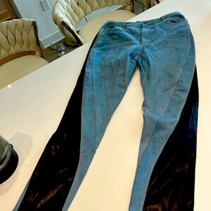 Denim and leather jeans